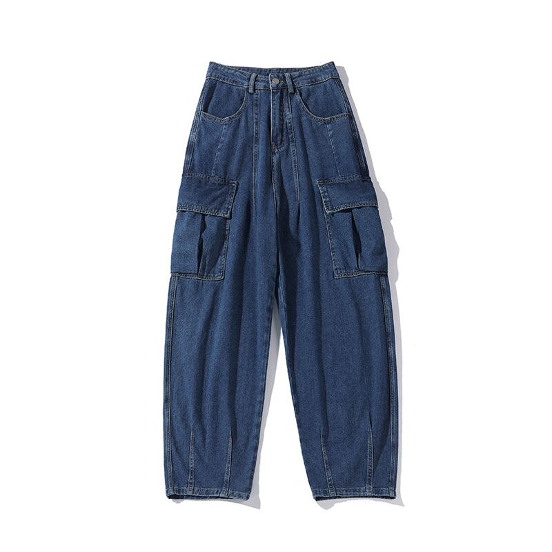 Multi Flap Pocket Solid Color Cargo Jeans Loose Fit Zipper - Temu